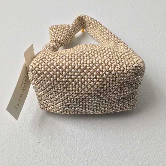 Madison West Crystal Pearl Knot Handbag - Picture 11 of 15